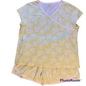 Garnet Hill Asian Wrap Organic-Cotton Shorty Pajamas Size XL